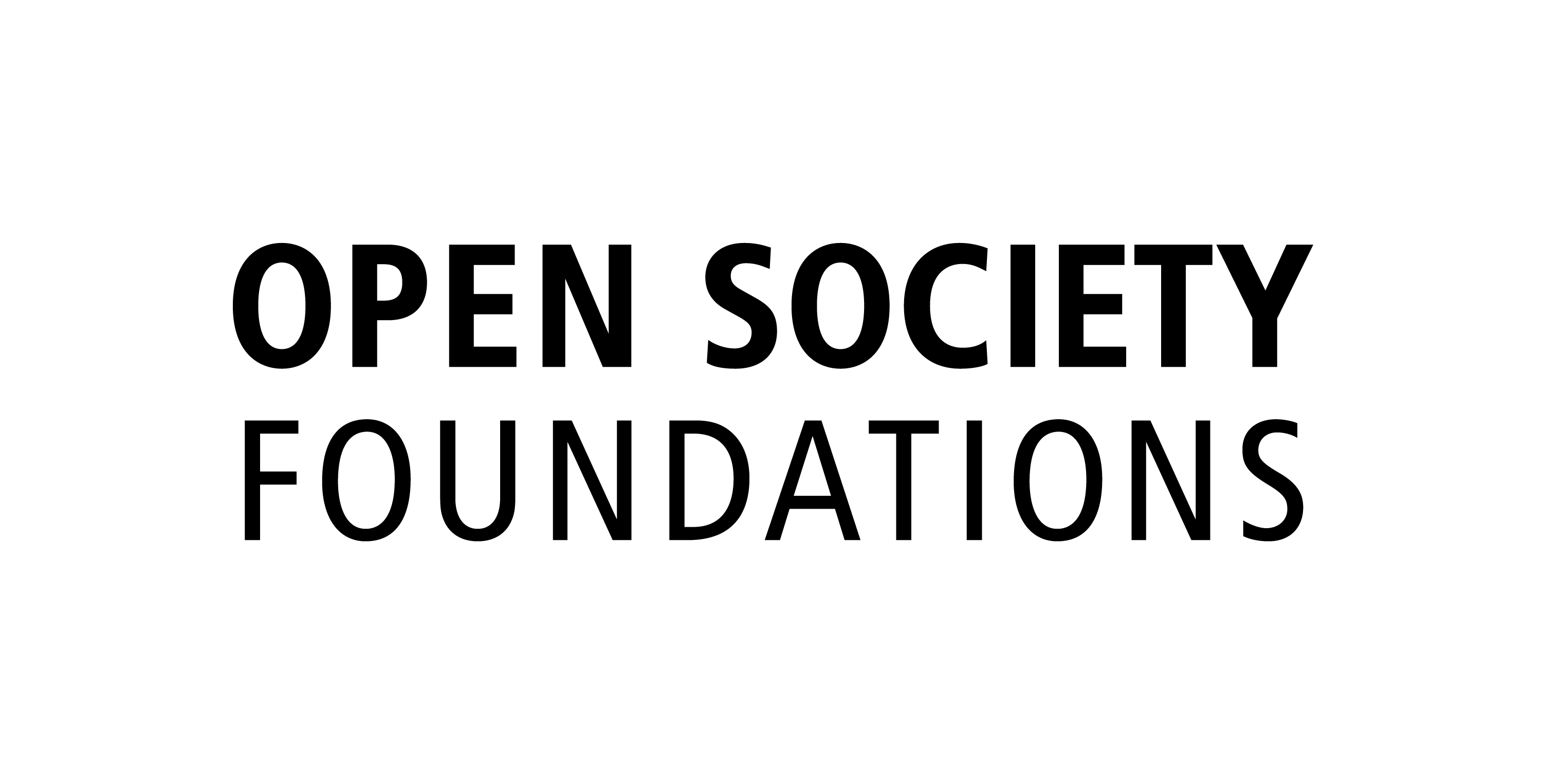 Logo-Schriftzug der Open Society Foundations, die einer unserer Förderer & Partner sind, in schwarz.