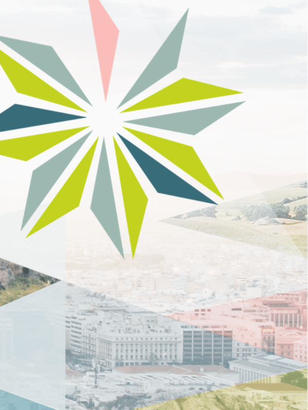 Logo und eine Kommune des Pilotprojekts Re:Match der Berlin Governance Platform in vier Farben. Die jeweiligen EInzelstücke des Symbols matchen mit den anderen zusammen und ergeben ein passendes Ganzes.