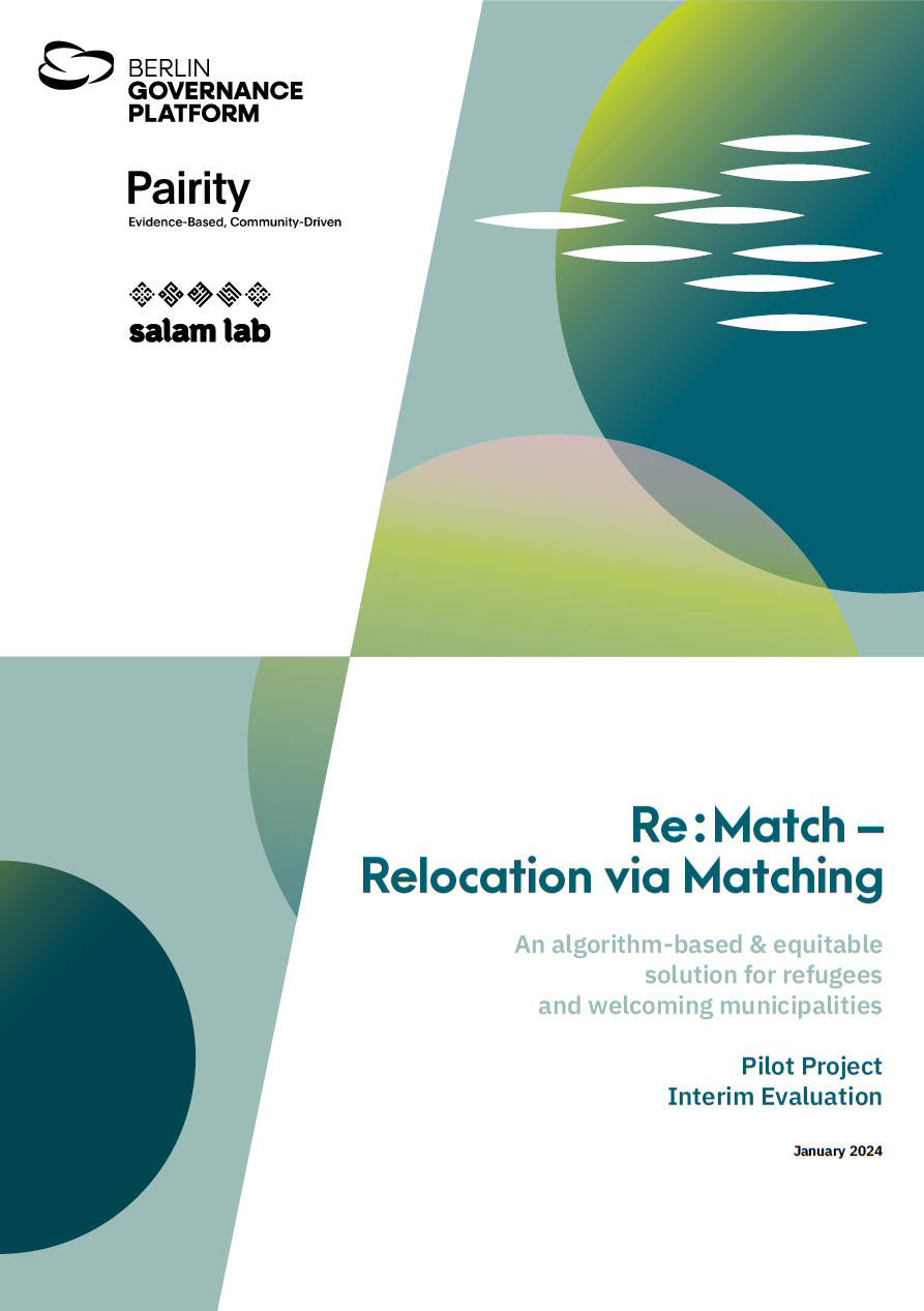Cover photo for the Interim Evaluation report of the BGP Pilot Project Re:Match - Relocation via Matching