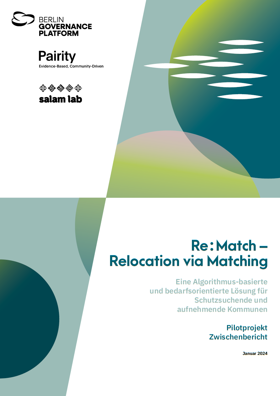 Titelbild des Zwischenbericht zum BGP Pilotprojekt Re:Match - Relocation via Matching